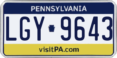 PA license plate LGY9643
