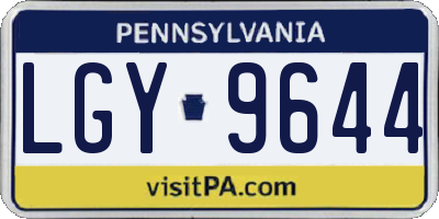 PA license plate LGY9644