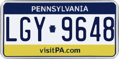 PA license plate LGY9648