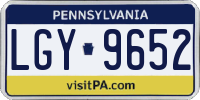 PA license plate LGY9652