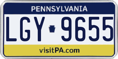 PA license plate LGY9655
