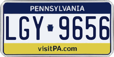 PA license plate LGY9656