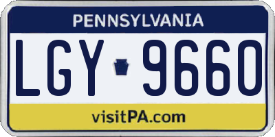 PA license plate LGY9660