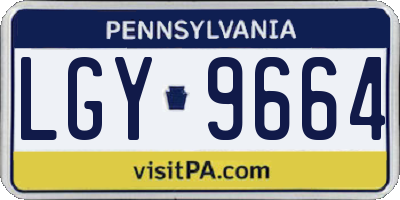 PA license plate LGY9664