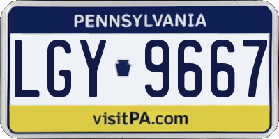 PA license plate LGY9667