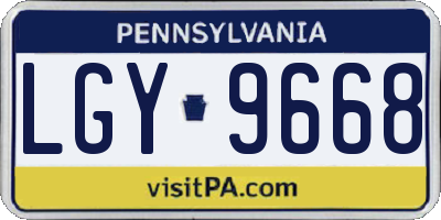 PA license plate LGY9668
