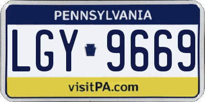 PA license plate LGY9669