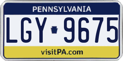 PA license plate LGY9675