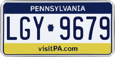 PA license plate LGY9679