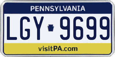 PA license plate LGY9699