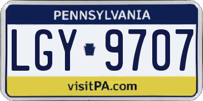 PA license plate LGY9707