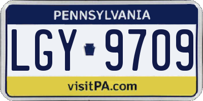 PA license plate LGY9709
