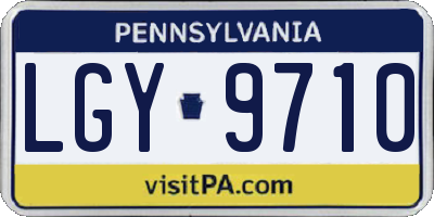 PA license plate LGY9710