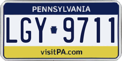 PA license plate LGY9711