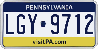 PA license plate LGY9712