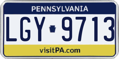 PA license plate LGY9713