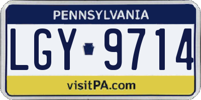 PA license plate LGY9714