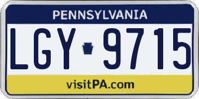 PA license plate LGY9715