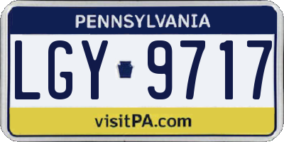 PA license plate LGY9717