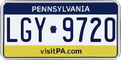 PA license plate LGY9720