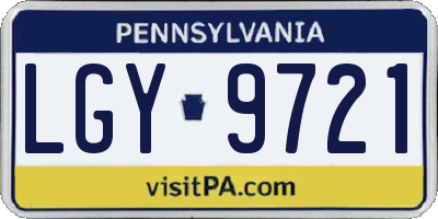 PA license plate LGY9721