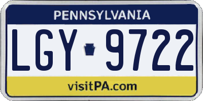 PA license plate LGY9722