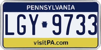 PA license plate LGY9733