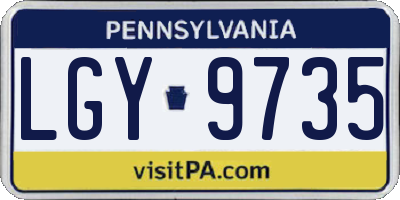 PA license plate LGY9735