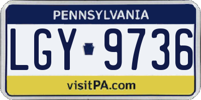 PA license plate LGY9736
