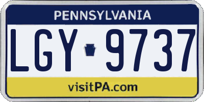 PA license plate LGY9737