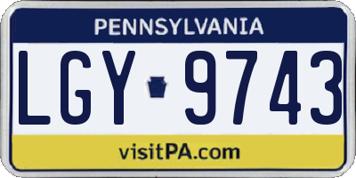 PA license plate LGY9743