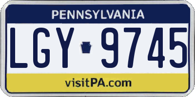 PA license plate LGY9745