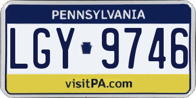 PA license plate LGY9746