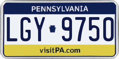 PA license plate LGY9750