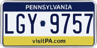 PA license plate LGY9757
