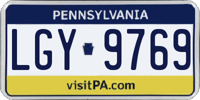 PA license plate LGY9769