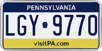 PA license plate LGY9770