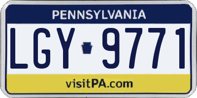 PA license plate LGY9771