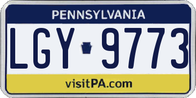 PA license plate LGY9773
