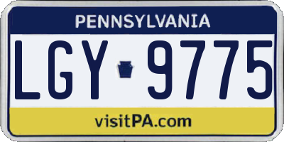 PA license plate LGY9775