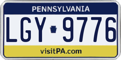 PA license plate LGY9776
