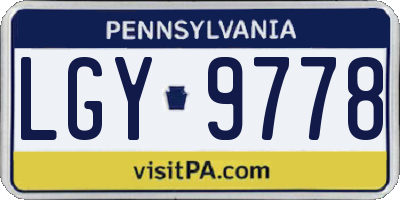 PA license plate LGY9778