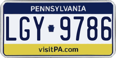PA license plate LGY9786