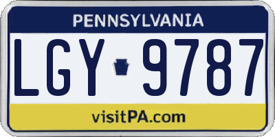 PA license plate LGY9787