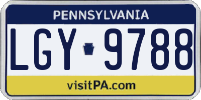 PA license plate LGY9788