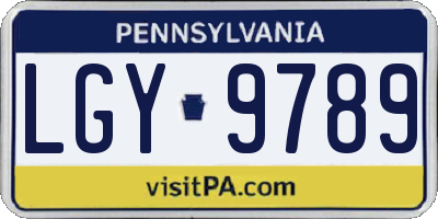 PA license plate LGY9789