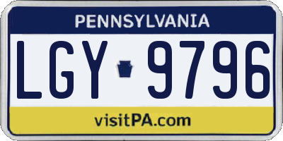 PA license plate LGY9796