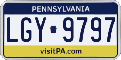PA license plate LGY9797