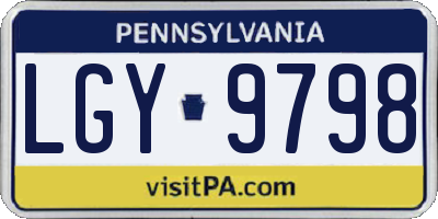 PA license plate LGY9798