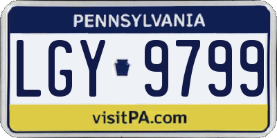 PA license plate LGY9799